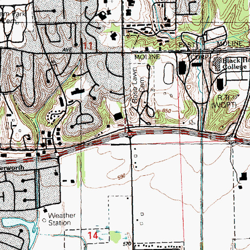 Topographic Map of Christ the King Catholic Church, IL