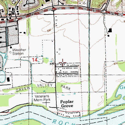 Topographic Map of Grace Baptist Church, IL