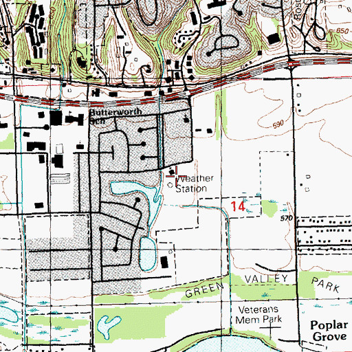 Topographic Map of Unity Church of Christianity, IL