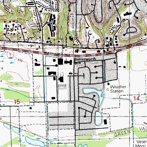 Topographic Map of Temple Missionary Baptist Church, IL