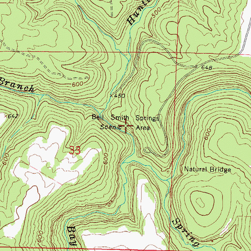 Topographic Map of Bell Smith Springs National Natural Landmark, IL