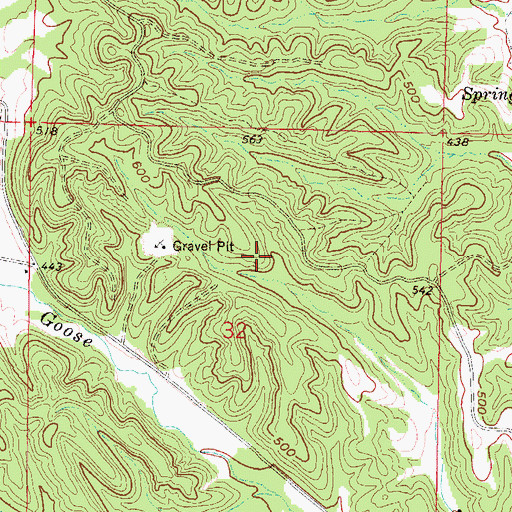 Topographic Map of Kaskaskia Experimental Forest, IL