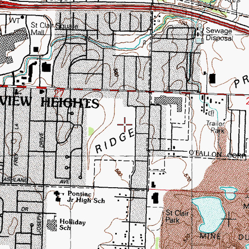 Topographic Map of Capitol Oaks, IL