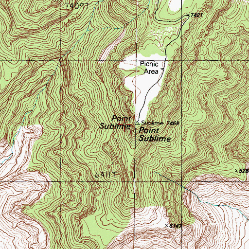 Topographic Map of Point Sublime, AZ