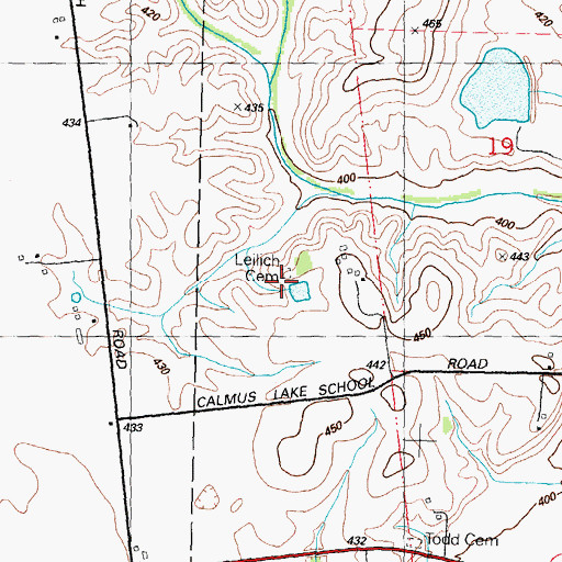 Topographic Map of Leilich Cemetery, IL