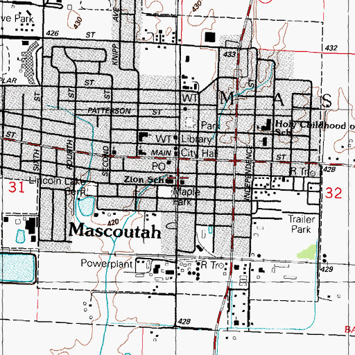 Topographic Map of Zion Lutheran Church, IL