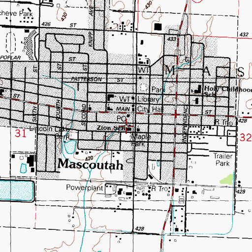 Topographic Map of Zion Lutheran School, IL
