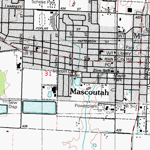 Topographic Map of Lincoln Lake Cemetery, IL