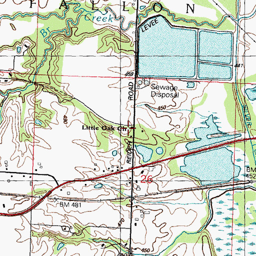 Topographic Map of Little Oak Old Regular Baptist Church, IL