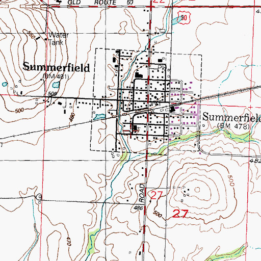 Topographic Map of Saint Johns United Church of Christ, IL