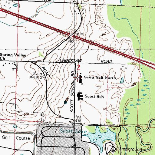 Topographic Map of Scott School North, IL