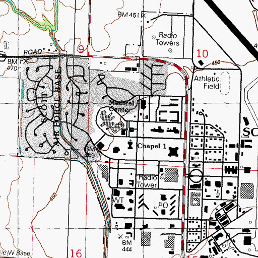 Topographic Map of Scott Medical Center, IL