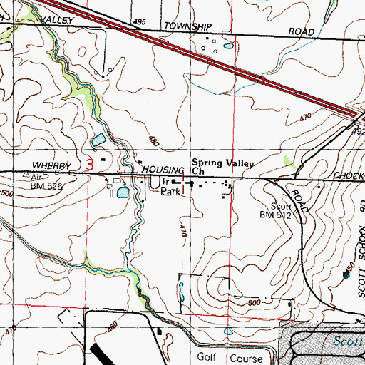 Topographic Map of Spring Valley Baptist Church, IL