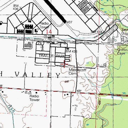 Topographic Map of Middlecoff Cemetery, IL