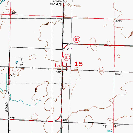 Topographic Map of Mascoutah Township Grange, IL