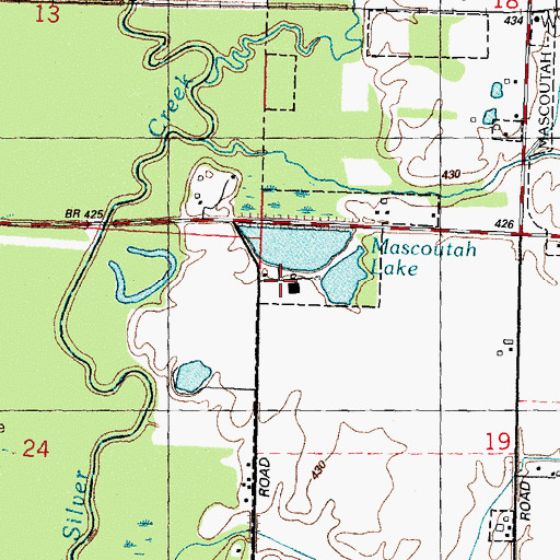 Topographic Map of Mascoutah Sportsmens Club, IL