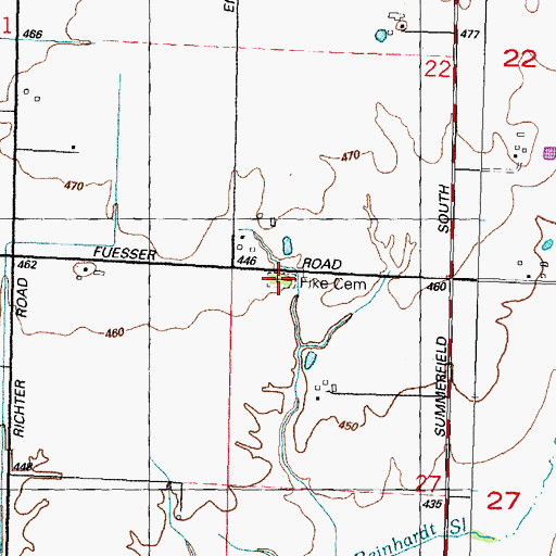 Topographic Map of Fike Cemetery, IL
