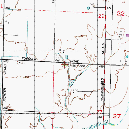 Topographic Map of Fike Cemetery, IL