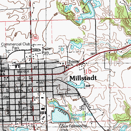 Topographic Map of Trinity Church, IL