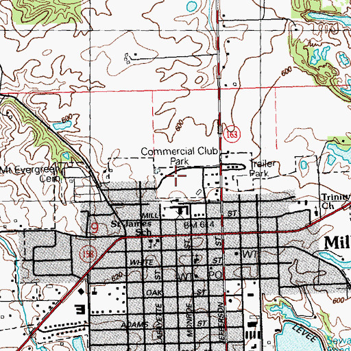Topographic Map of Commercial Club Park, IL