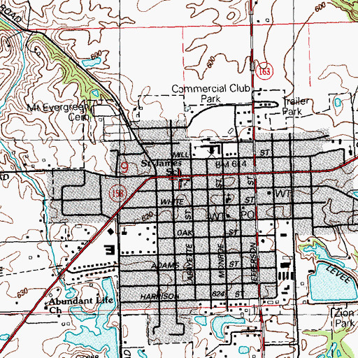 Topographic Map of Saint James School, IL