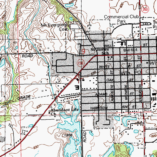 Topographic Map of Gateway Church, IL