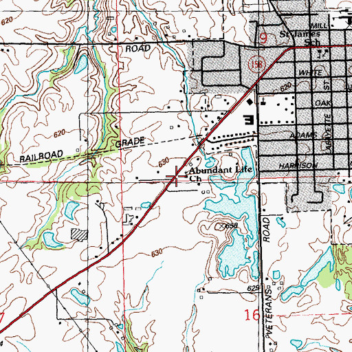 Topographic Map of Abundant Life Church, IL