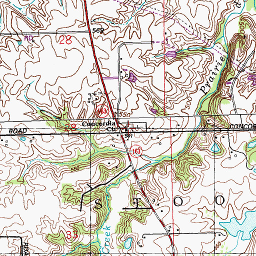 Topographic Map of Concordia Cemetery, IL