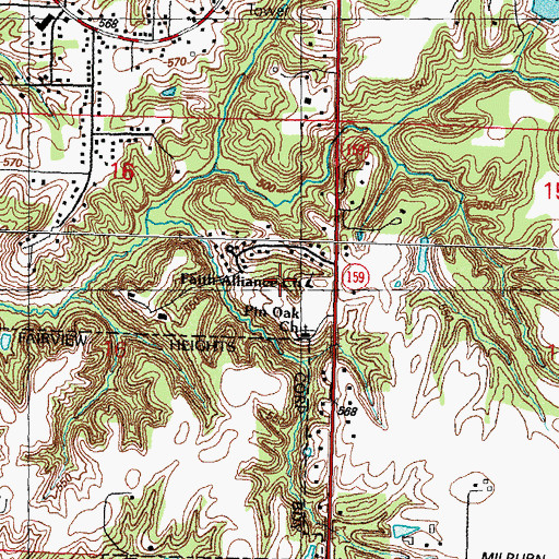 Topographic Map of Faith Alliance Church, IL