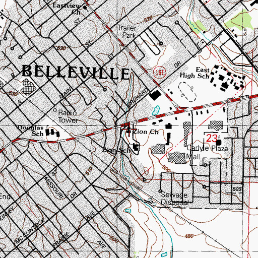 Topographic Map of Zion Lutheran Church, IL