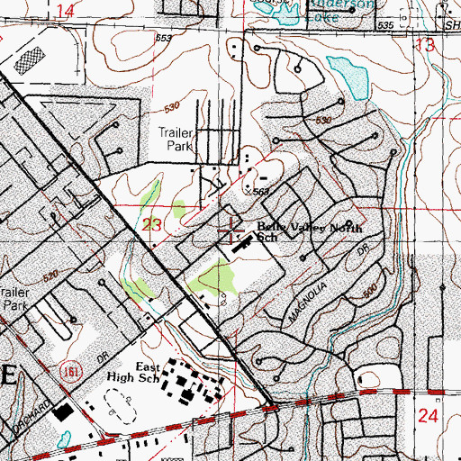 Topographic Map of Belle Valley North School, IL