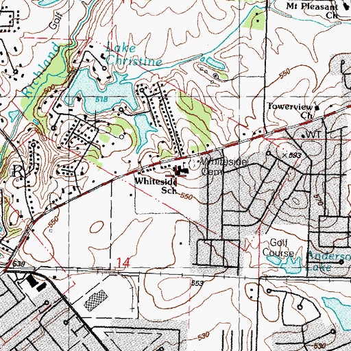 Topographic Map of Whiteside Elementary School, IL