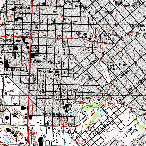 Topographic Map of Emma Kunz County Museum, IL