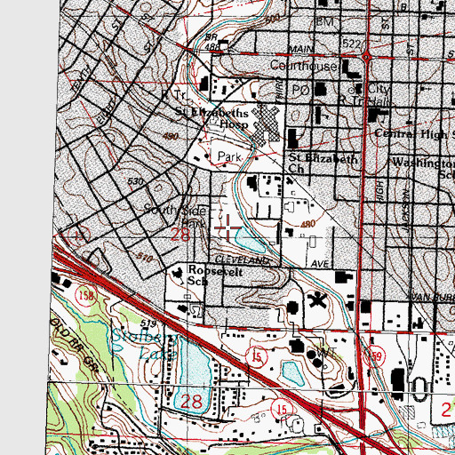 Topographic Map of South Side City Park, IL