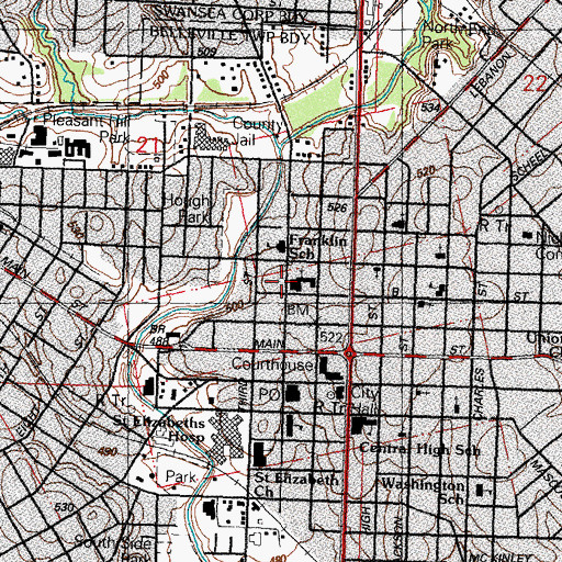 Topographic Map of Saint Paul United Church of Christ, IL