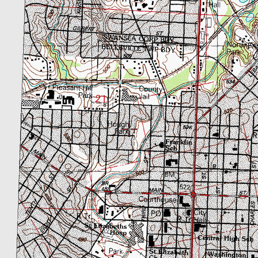 Topographic Map of Hough City Park, IL