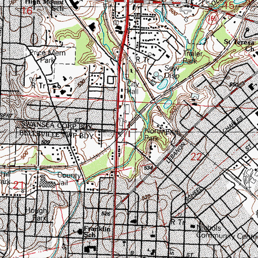 Topographic Map of North End City Park, IL