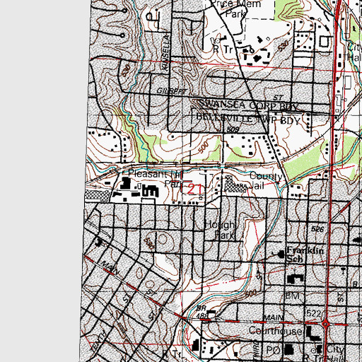 Topographic Map of Pleasant Hill City Park, IL