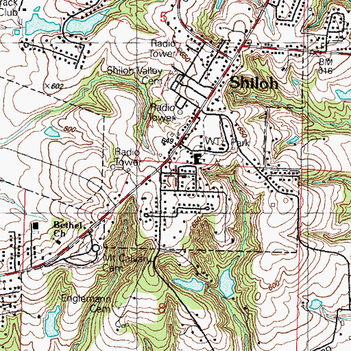 Topographic Map of Corpus Christi Church, IL