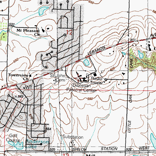 Topographic Map of Poor Clairs Monastery, IL