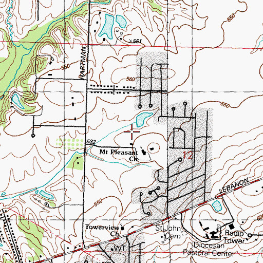 Topographic Map of Mount Pleasant Baptist Church, IL