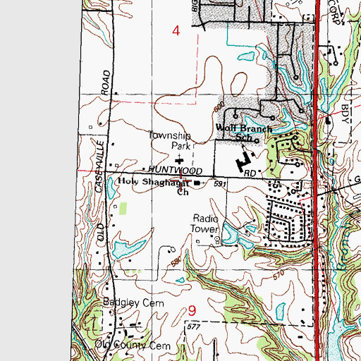 Topographic Map of Holy Shaghagat Church, IL