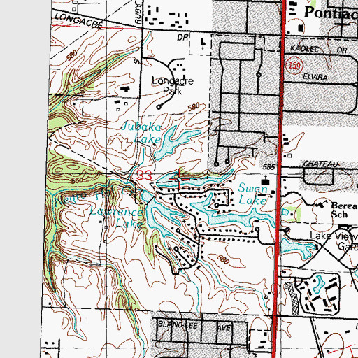 Topographic Map of Jubaka Lake, IL