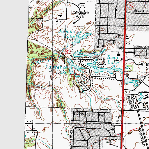 Topographic Map of Lawrence Lake, IL