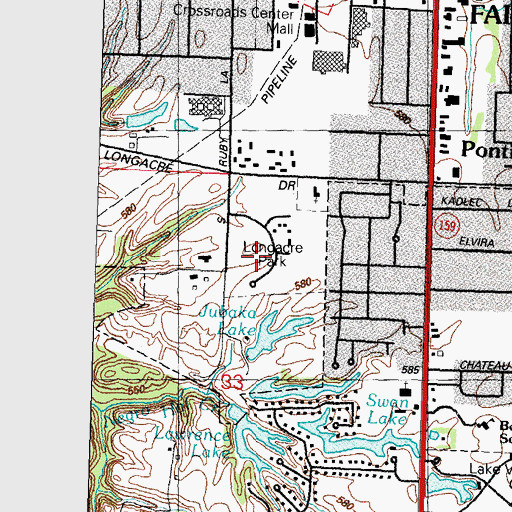 Topographic Map of Longacre Park, IL
