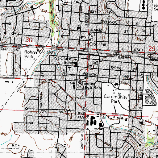 Topographic Map of O'Fallon Assembly of God Church, IL