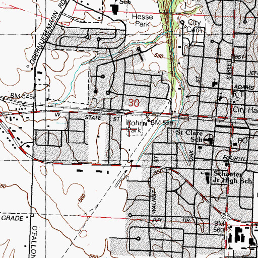 Topographic Map of Rohr Park, IL