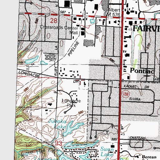 Topographic Map of First Church of the Nazarene, IL