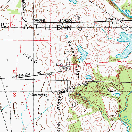 Topographic Map of Belsha Cemetery, IL