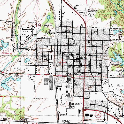 Topographic Map of Freeburg First Baptist Church, IL